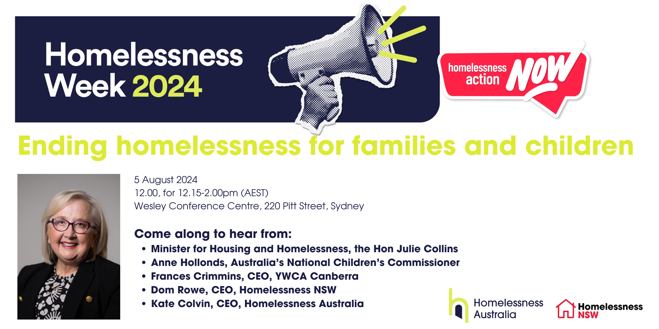 Homelessness Week Launch in person Homelessness Australia